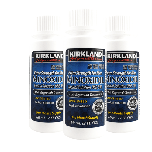Tratamiento minoxidil Kirkland 5% x60ml caja x3
